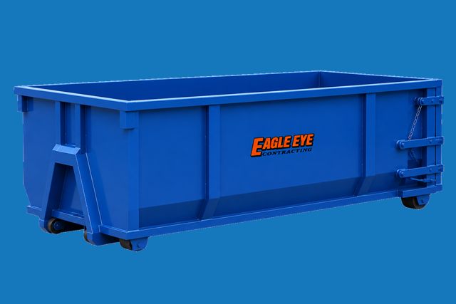 15 yard blue roll-off dumpster rental for small cleanouts and light debris