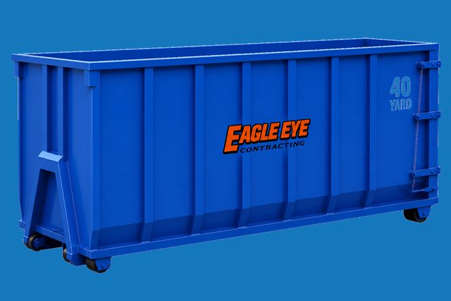 40 yard blue roll-off dumpster rental for large debris removal and property work